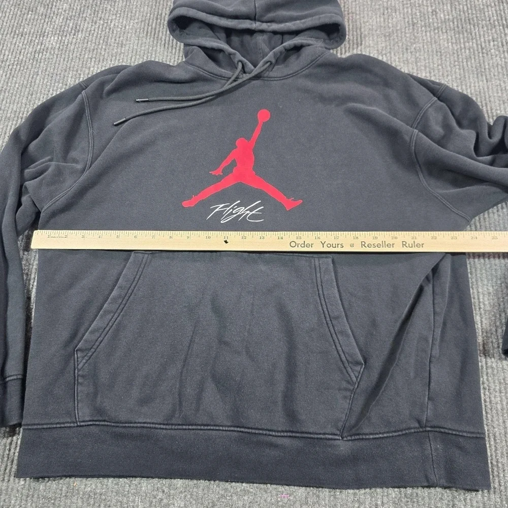 Nike Jordan Hoodie Mens Large Black Jumpman Flight Kangaroo Pocket Pullover
